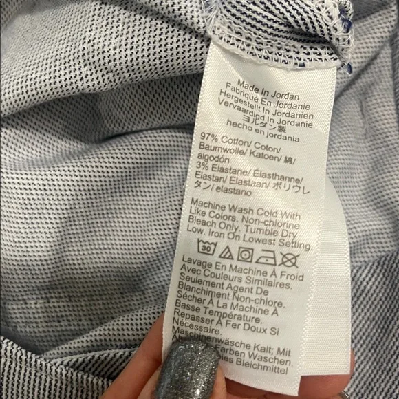 J Crew High rise patch pockets wide leg blue white striped trousers pants sz 28P - Picture 11 of 16